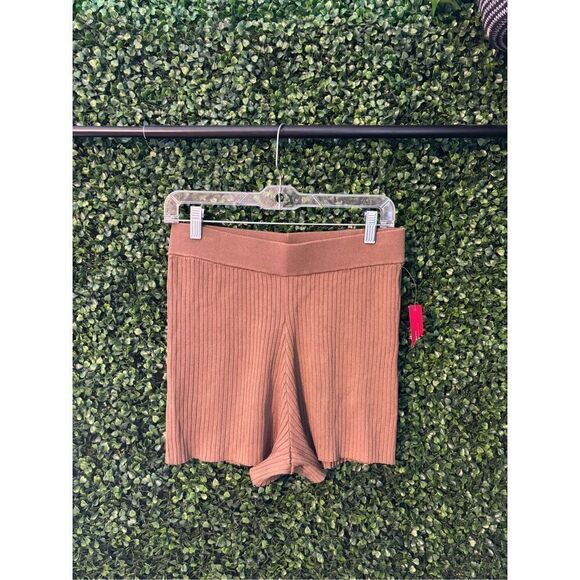 Carbon38 High Rise Camel Brown Ribbed Lounge Short Sz Medium NWT - Picture 2 of 7
